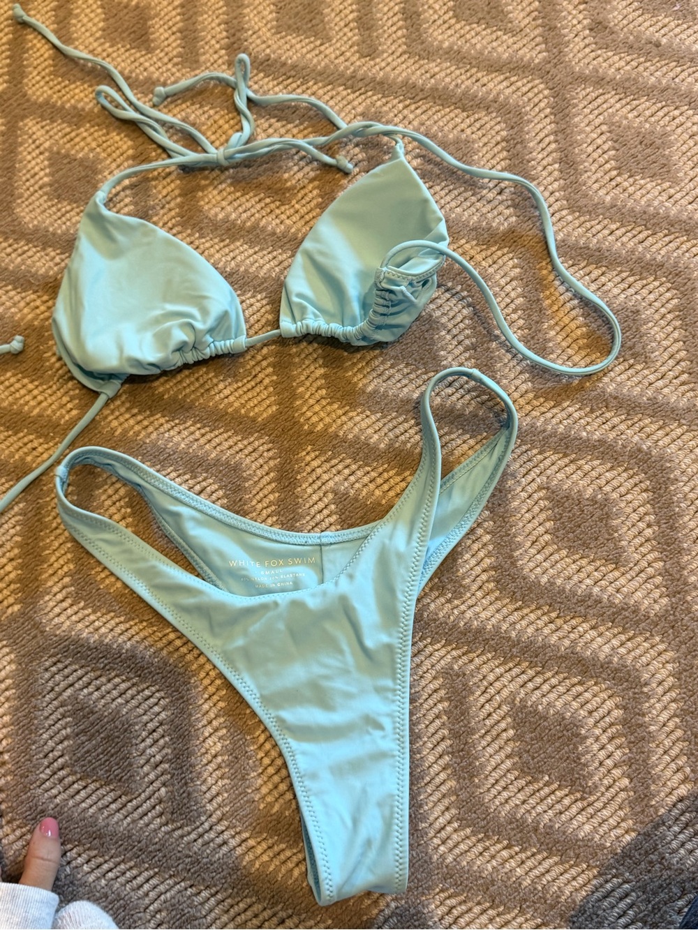 White Fox Swim Light Aqua Triangle Bikini Set